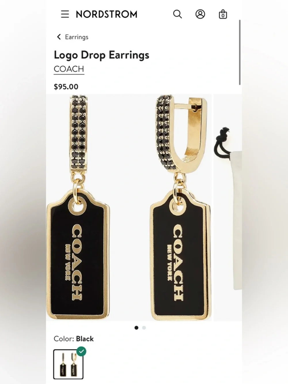 Coach Logo Drop Earrings - Picture 2 of 14